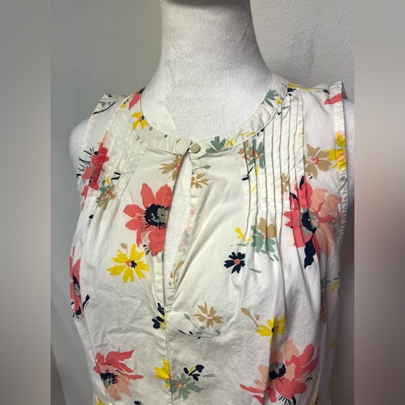 Women’s GAP White Floral Print Sleeveless Midi Spring Summer Cottagecore Dress - Picture 4 of 6